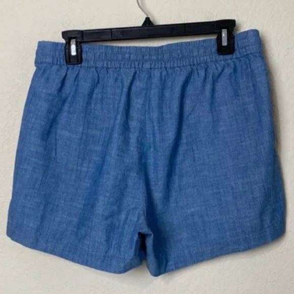 J. Crew Blue Chambray Drawstring Pull Up Shorts (Size Small) - Picture 6 of 12